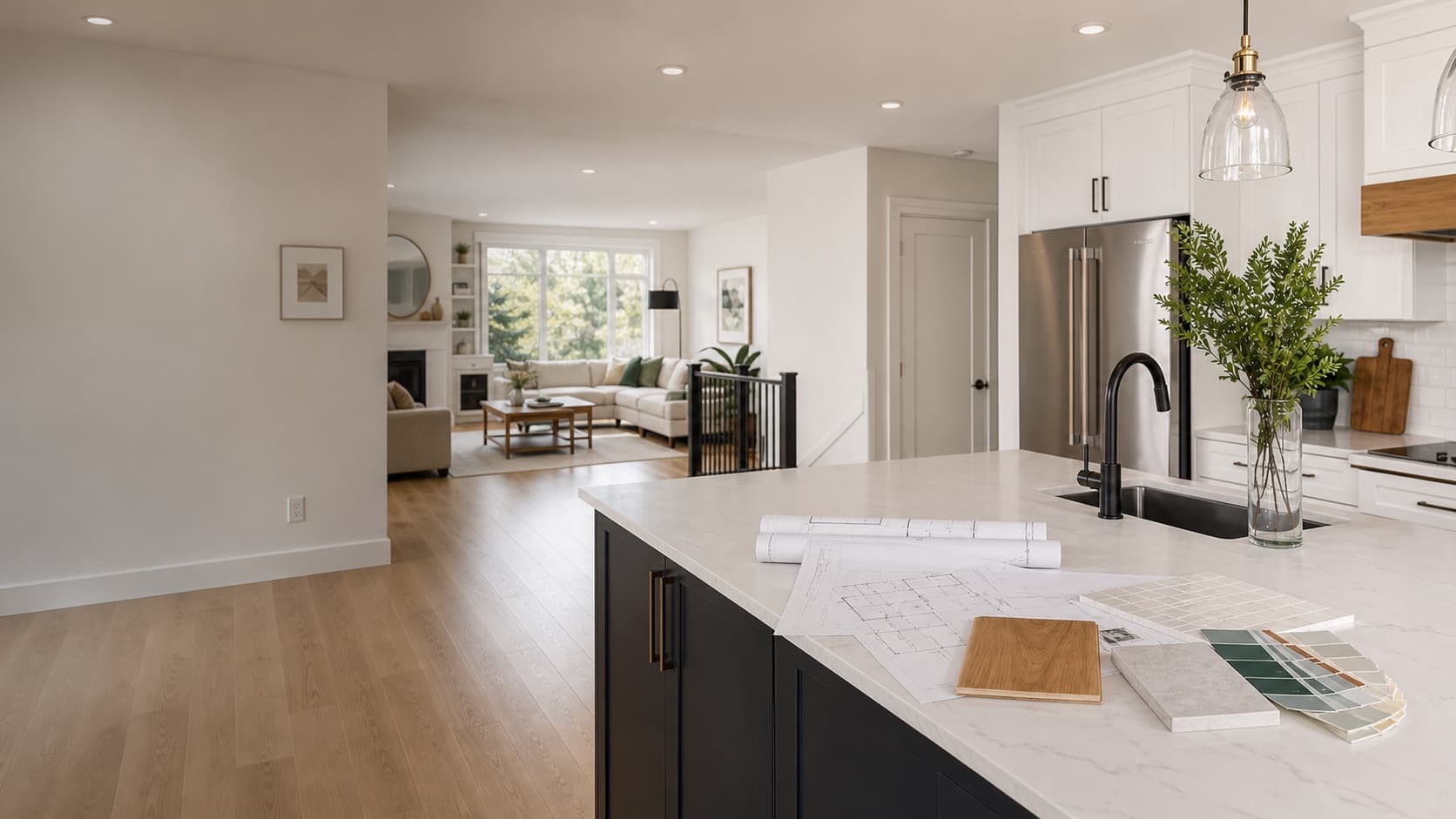 Modern renovated home interior